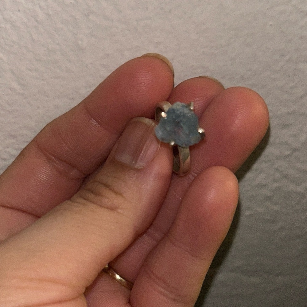 Silver Blue Stone Ring